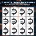 13 Pcs Inner Tie Rod Removal Tool Kit, Inner Tie Rod Tool for Removal and Installation, Master Inner Tie Rod Tool Set with 12 Crowfoot Adapters 1/2 Inch Drive Tube and Tool Case