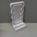 Orbit Wavy LED Light and Mirror Phone Holder is a Multifunctional Phone Stand Featuring a Vibrant LED Glow, a Built-in Mirror