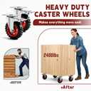 5 Inch Caster Wheels Heavy Duty with Dual-Lock Safety Brake and Rubber Tire Wheels, Heavy Duty - 400 Lbs Per Caster for Workbench, Trolley, Cabinet, Swivel Rubber Wheel 4-Packs with mounting Hardware