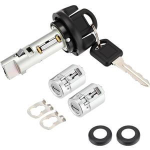 Ignition Switch Lock Cylinder and Door Lock Cylinder Set with Keys Compatible with Chevy C/k Pickup Compatible with GMC C/k Pickup (1995-1997)