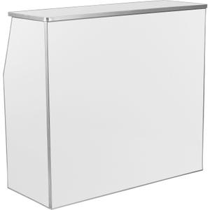 Flash Furniture 4' Folding Portable Event Bar with Top and Middle Shelves, Mobile Laminate Foldable Bar for Parties and Events, White