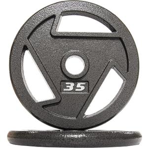 BalanceFrom Powergainz Olympic 2-Inch Cast Iron Plate Weight Plate for Strength Training and Weightlifting, Black POG-AT2IN-35X2