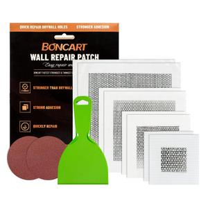Boncart Drywall Repair Kit,Drywall Patch Repair Kit,2/4/6/8inch Self Adhesive Repair Patch,Quick Repair Drywall Large Holes, Wall Patch 2/4/6/8inch x2