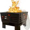Fire Beauty Fire Pit with Stand,Smokeless Wood Burning Firepit with Ash Pan,Portable Outdoor Firepit with Cooking Grate & Poker for Camping,Backyard|L:23''xW:23''xH:19'',28.6lbs