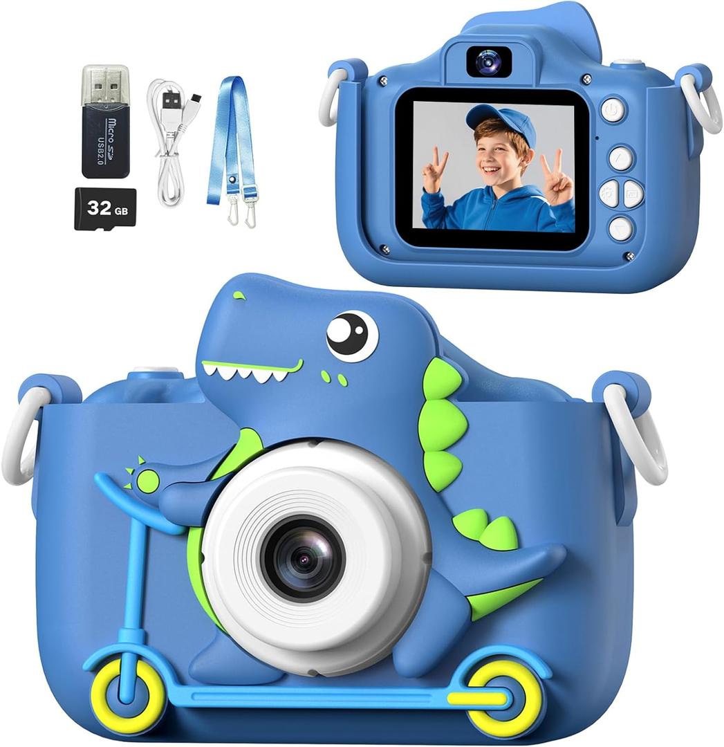 Mgaolo Kids Camera Toys for 3-12 Years Old Boys Girls Children,Portable Child Digital Video Camera with Silicone Cover, Christmas Birthday Gifts for Toddler Age 3 4 5 6 7 8 9 (Blue)