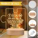 Sumind 6 Team Building Appreciation Gift for Employee Inspirational Acrylic LED Night Light Engraved Lamp Wood Base Thank You Gifts for Team Member Volunteer Coworker (Puzzle)