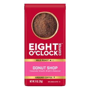 5 x Eight O'Clock Coffee Donut Shop Ground Coffee, Light Roast, 11 Ounce (Pack of 1)