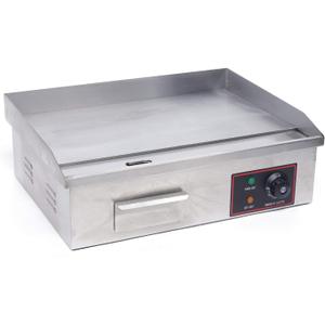 22 Inch Commercial Electric Griddle Flat Top, 110V 1.6KW Grill Hot Plate BBQ Countertop, Stainless Steel Electric Table Stove Fry Pan Adjustable Suitable For Kitchen, Steak Restaurants