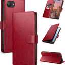 Wallet Case for iPhone 16e/17e 6.1" with RFID-Blocking Credit Card Holder, PU Leather Folio Flip Cover Women Men Protective Phone Case Compatible with Apple 16e/17e, Red