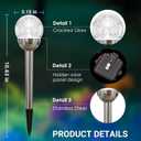 SOLPEX Solar Garden Lights Outdoor, Multi-Color Changing&White 2 Modes Solar Powered Glass Ball Garden Lights Waterproof for Patio Decoration