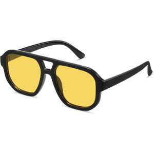 livho Trendy Polarized Square Aviator Sunglasses Women Men Square Eyewear Frame, Retro Sun Glasses for Women Men 2025 Shades