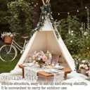 Teepee for Kids, Huge Teepee, Large Tall, Adult Teepee Tent with Foldable Poles,5 Sides Wide Open Front Without Door Flaps, Beach Tent (Large Natural), 50 X 50 X 85