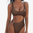 SUUKSESS Women Sexy One Piece Tummy Control Swimsuit Cutout Backless Bathing Suit, M