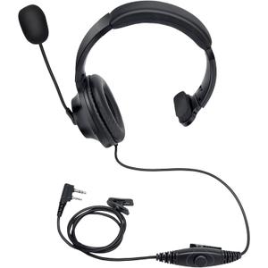 Over The Ear Ptt Mic Earpiece Two Way Radio Headset with Boom Mic Overhead Headphone for Baofeng for Kenwood for Retevis Rt21 Rt22 Walkie Talkie (Single Sided,Black,Wired)