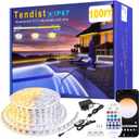 Outdoor LED Strip Lights Waterproof IP67, Dimmable 3000K-6500K Warm White LED Rope Lights Outdoor Waterproof with Remote & APP, 24v Adhesive Exterior Lighting for Patio, Deck, Gazebo (100FT)