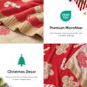 Snuggle Sac Christmas Throw Blanket for Couch, Gingerbread Men Blanket 50x60 inches, Ultra Soft Reversible Cozy Throw Blanket for Sofa and Bed for Xmas (Red Gingerbread Man)