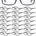 Yexiya 24 Pack Reading Glasses Bulk Adjustable Traditional Reading Glasses with Spring Hinge Non-Prescription for Men Women (Black Frame)
