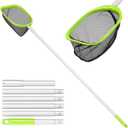 Mowend Upgrade Pool Net Total Length 6 Feet, Swimming Pool Skimmer Net with 6 Section Telescopic Aluminum Pole for Fast Cleaning Ponds, Hot Tub, and Spas, Pool Cleaner Supplies and Accessories