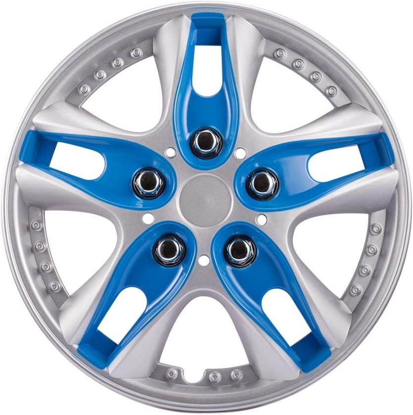 12 Inch Blue ABS Plastic Hubcaps Premium Double Coated Car Vehicle Wheel Rim Skin Cover (Pack of 4)