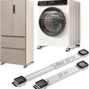 Appliance Rollers Heavy Duty, Max 32in, Second Generation Extendable Appliance Rollers Mobile Washing Machine Base Easily Move Washing Machines, Dryers, Refrigerators, Furniture (White anti-fall)