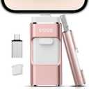 512GB Flash Drive[No App Required] Intended for Phone Tablet Androidphone and Computers, 4 in 1 Photo Stick for Phone Memory Storage Easily Backup Photos VideosPink
