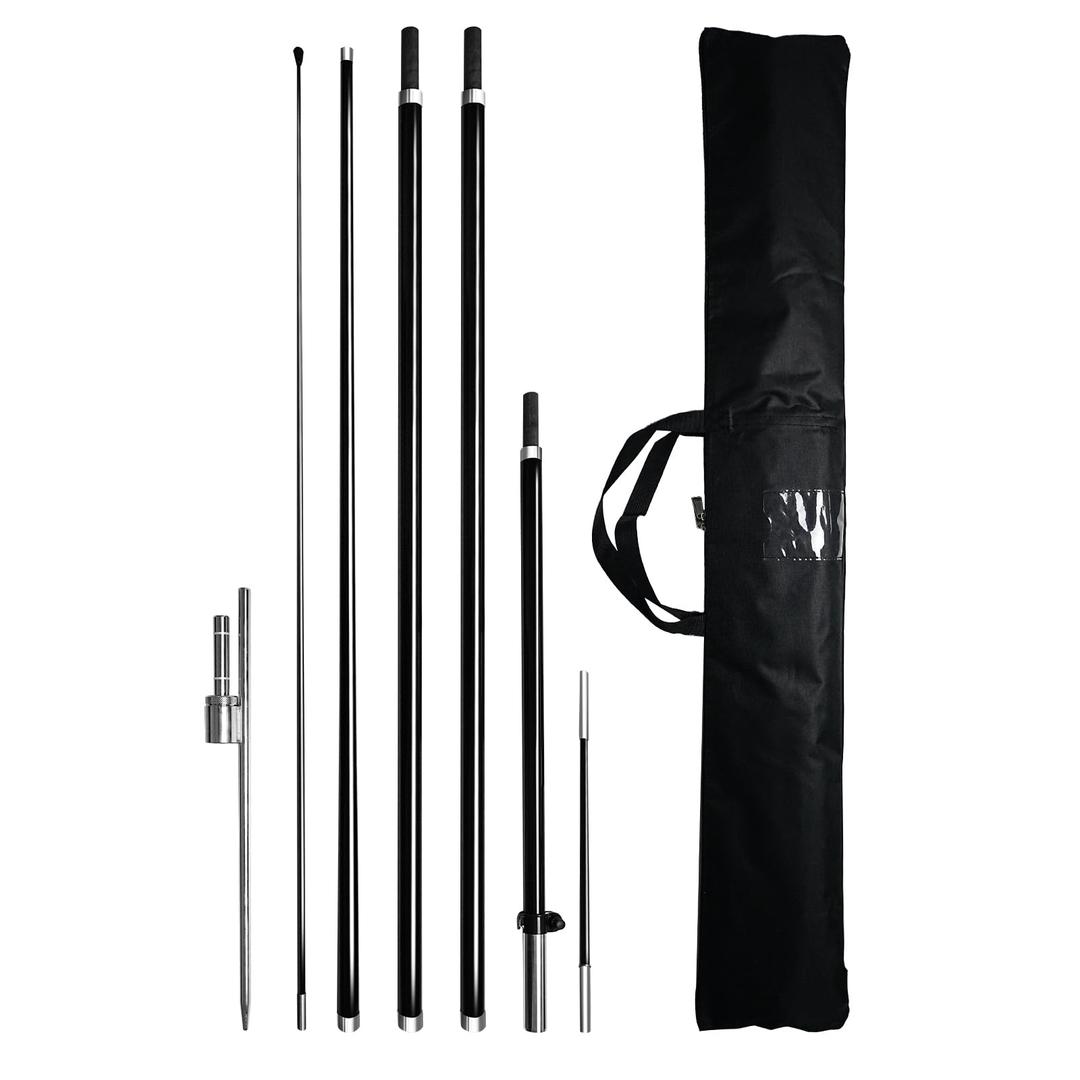 Feather Flag Pole Kit 17Ft Tall, Swooper Flag Hardware Fits 14Ft-15Ft Feather Flags, Advertising Flag Pole Kit for Outdoor Businesses Grand Opening Open House Car Dealership