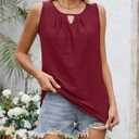 Womens Casual Summer Tank Tops 2025 Sleeveless Business Work Shirts Loose Fit Trendy Tops Flowy Clothes Outfits (Red, L)