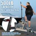 Heavy-Duty Side-Mount Boat Trailer Steps with Handrail 500LB Capacity, Steel Anti-Slip Steps, Compatible with 2"-4" W x 3"-5" H Trailer Tongues, All-Steel Powder Coated (4 Steps)