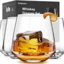 Whiskey Glasses Set of 4,13.5 Oz Crystal Old Fashioned Rocks Glasses for Bourbon Scotch Cocktails Drink Rum Cognac Vodka Liquor -Unique Gifts for Men,