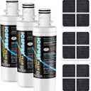 ICEPURE PLUS ADQ747935 NSF/ANSI 53 Certified Replacement for LG LT1000P MDJ64844601, Kenmore Elite 9980, LT1000PC ADQ74793501 LT1000 RWF4700A RWF4700AB Refrigerator Water and LT120F Air Filter,3Combo