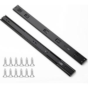 Ravinte 22 Inch Soft Close Drawer Slides 10 Pairs 20 Pack Black Full Extension Ball Bearing Drawer Glide Side Mount