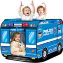 Pop Up Play Tent for Kids Aged 3-5 Years Old Boys and Girls : Police Car Playhouse Toy Play Tents for Toddlers 3-5 Kids Tent Indoor Outdoor Playhouse Toys for 3 + Year Old, Police Car (Blue)