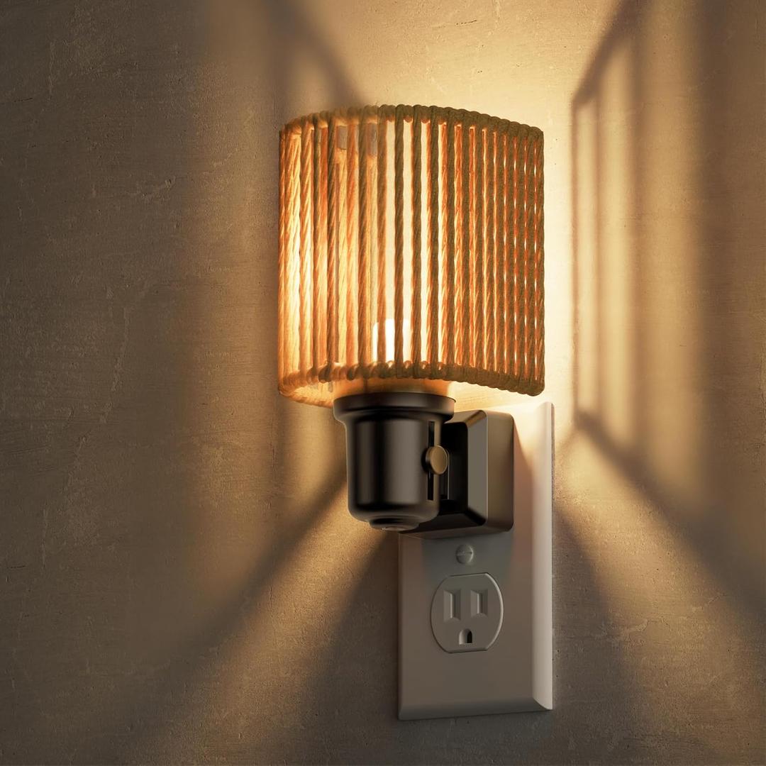 L LOHAS LED Night Lights Plug into Wall, Boho Night Light, Decorative Bohemian Nightlight, Dimmable 0-100LM, 3000K, Light Sensor, Vintage Nightlight Farmhouse for Bedside Bedroom Bathroom, 1 Pack