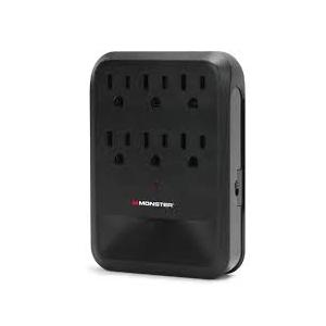 Monster Wall Tap Surge Protector, 6 Grounded Outlets, 1200 Joules, for Device Charging