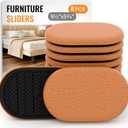 Furniture Sliders for Hardwood Floors Felt-8 Pack 9-1/2" Oval Reusable Furniture Slider with Extra Thick Design - Heavy-Duty Furniture Movers - Felt Sliders Effortless Moving