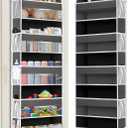 TAHAVICE 1 Pack Over The Door Organizer Storage, Hanging Organizer Closet with 5 Large Pockets 10 Mesh Pockets, 44 lbs Weight Capacity, Behind Door Storage for Nursery Bedroom Bathroom (Dark Grey)