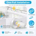 Extra Long No-Drill Tension Curtain Rod 40-166 Inches (4-14Ft), Heavy Duty Adjustable Rod for Outdoor Patio Curtains, Large Windows, Room Divider & Bathroom, White