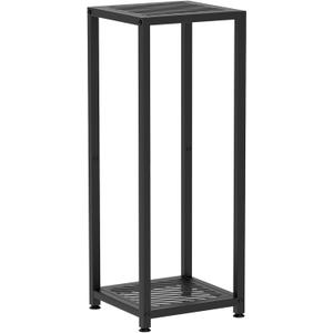 TOSKING Tall Plant Stand Indoor  2-Tier Modern Metal Shelf, 30" Height & 200 LBS Capacity, Heavy Duty for Living Room, Balcony, Garden (Black)