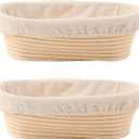 Bread Proofing Baskets Set of 20 10 inch Oval Shaped Dough Proofing Bowls w/Liners Perfect for Professional & Home Sourdough Bread Baking