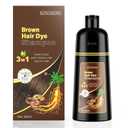 KINGMING Hair Dye Shampoo 3 in 1 for Gray Hair, Hair Color Shampoo for Women Men Grey Hair Coverage (Brown)