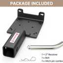 Universal 2" Receiver Trailer Hitch Winch Mount Plate ,Winch Mounting Bracket, Winch Mounting Plate (Black)