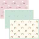 Hippypotamus Disposable Placemats Baby - Pack of 45 BPA Free Table Toppers for Kids and Toddlers - Extra Sticky Travel Mat for Restaurant (Cream/Sage/Blush)