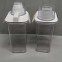 61OZ Laundry Detergent Dispenser Container, 2 Pack Liquid Laundry Dispenser, Plastic Detergent Dispensers for Laundry Powder/Fabric Softener with Labels/Tray, Clear