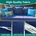 Outdoor Seat Cushion Cover Set of 2, Patio Cushion Covers Replacement Waterproof Backrest and Deep Seat Cushion Covers Set for Patio Furniture(19 x 16 Inch, 19 x 19 x 3 Inch, Navy)