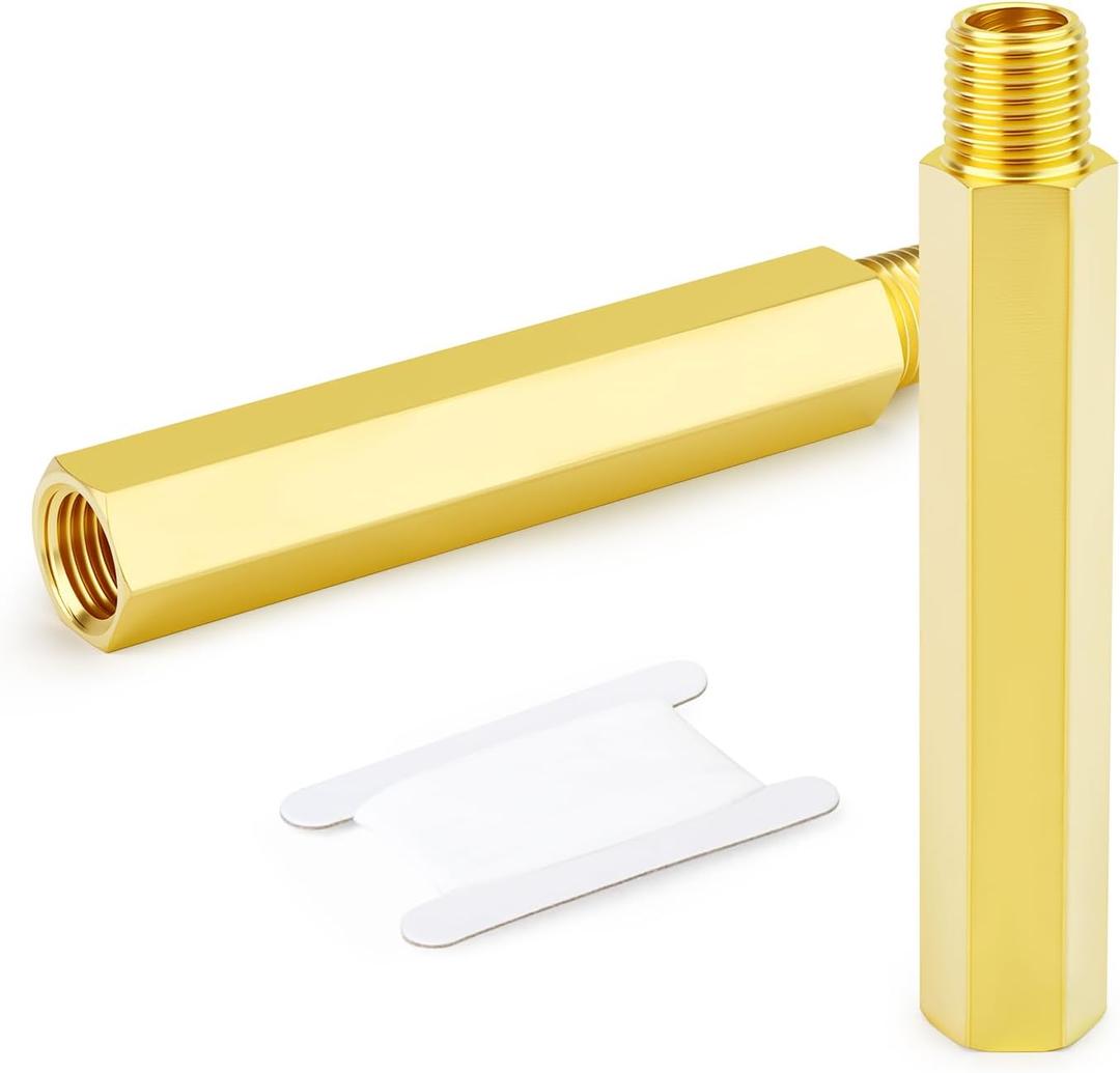 GASHER 2PCS 80mm Extension Brass Pipe Fitting, 1/4" NPT Female to 1/4" NPT Male Pipe Hex Bushing Adapter Converter Adapter