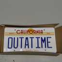 Celebrity Machines | Back to The Future | Delorean | Outatime | Metal Stamped Vanity Prop Vanity Plate, Metal Decorative Tag, Corrosion Resistant, Quality Novelty Sign, Wall Decoration, Wall Hanging