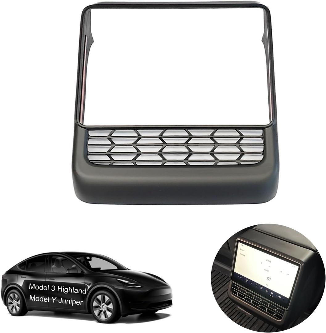 Rear Air Condition Vent Cover for Tesla Model 3 Highland Accessories & 2025 New Model Y Juniper - ABS Material, Rear Air Vent Trim Compatible with 2025 Model Y Juniper & Model 3 2023-2025 (Matte Black)