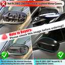 Yumzeco 2PCS Compatible with Honda Accord Mirror Cover 7th Gen 2003 2004 2005 2006 2007, Driver Passenger Side Rearview Mirror Caps Replacement for Honda Accord W/O Light Hole (US Model)- Glossy Black