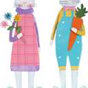 YEAHOME Easter Decorations Outdoor, Set of 2 Metal Bunny Decorative Garden Stakes for Easter Decor, Spring Rabbits Yard Stakes for Home Outside Front Door Porch Lawn Garden Backyard Decorations (Pink,Blue)