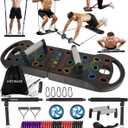HOTWAVE Portable Exercise Equipment with 16 Gym Accessories,20 in 1 Push Up Board Fitness, Resistance Bands with Ab Roller Wheel, at Home Workout for Men